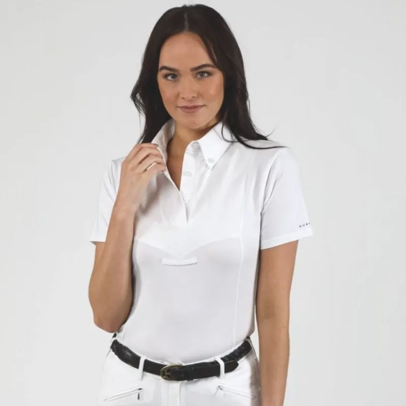 Shires Aubrion Short Sleeve Tie Shirt in White